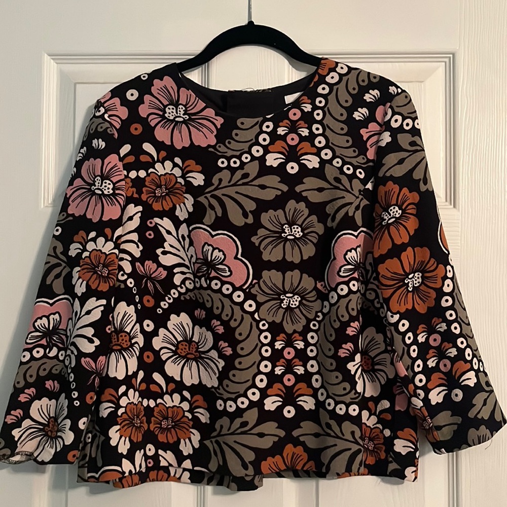 SOLD H&M Floral Blouse Fall Colors Size 8 NEVER WORN